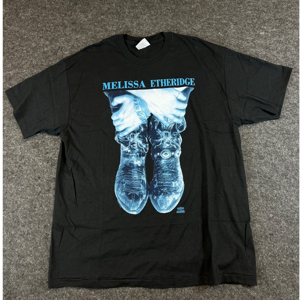VTG Melissa Etheridge Never Enough T Shirt Mens XL Black Winterland 90s Tour Tee